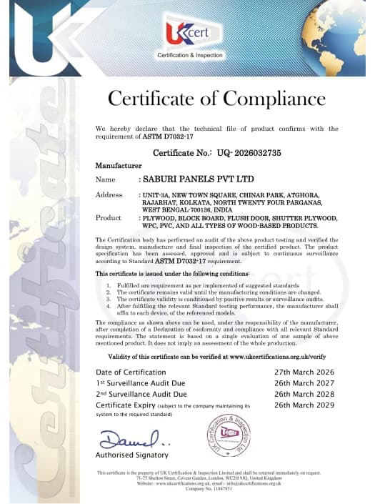 ASTM D7032-17 — Certificate of Compliance