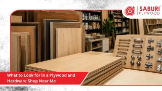 What to Look for in a Plywood and Hardware Shop Near Me